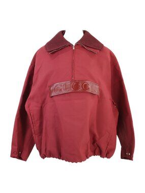 Gucci Embossed Gabardine Half Zip Bomber Jacket 38